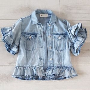 Ruffle Jean Jacket